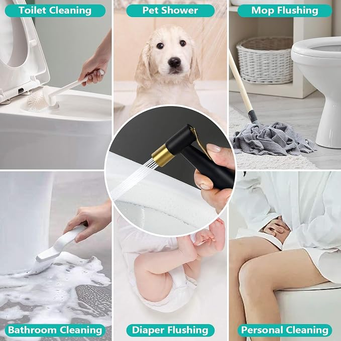 BARROCK Handheld Bidet Sprayer for Toilet, Stainless Steel Metal Made Baby - Image 4