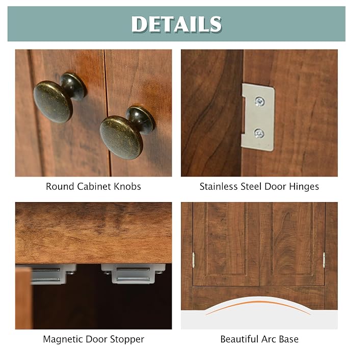 Corner Storage Cabinet with Adjustable Shelves, Triangle Bathroom & Kitchen - Image 7