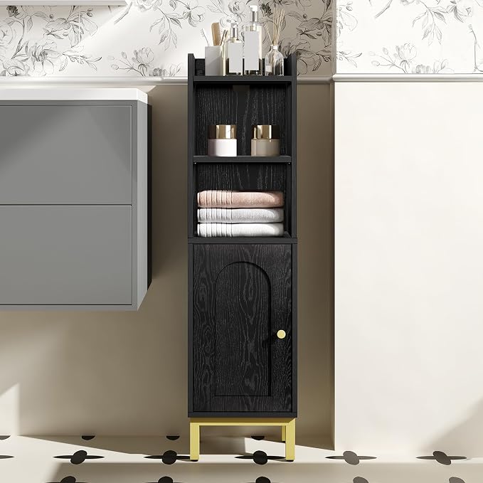 Bathroom Storage Cabinet, Small Corner Floor Cabinet by Hzuaneri