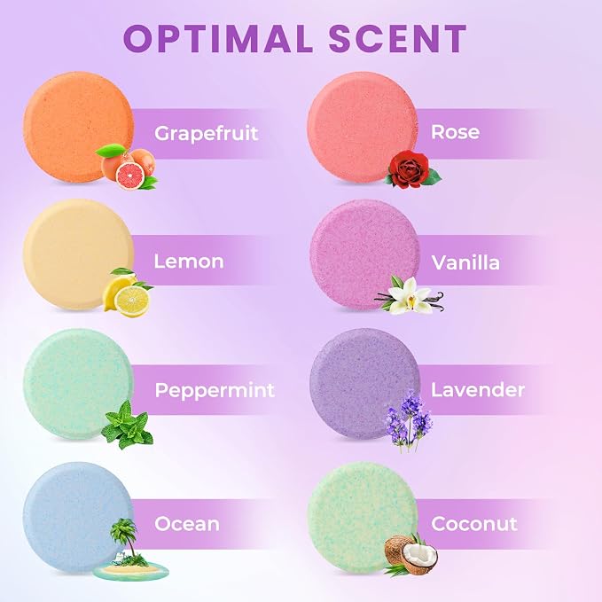 Shower Steamers 8 Pack Set Shower Bombs Tablets in Purple Box - Image 4