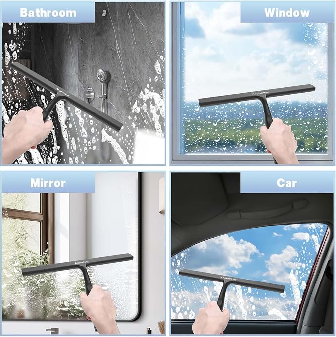 Household Squeegee for Shower Glass Doors, Silicone Shower Squeegee - Image 7