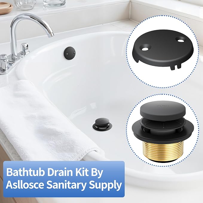 Bathtub Drain Stopper Toe Taps Bathroom Sink Decoration Set, - Image 3