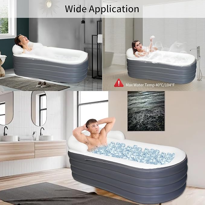 B&Y Inflatable Soaking Bathtub for Adult, Designed - Image 6