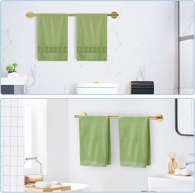 24 Inch Brushed Gold Towel Bar for Bathroom Wall, SUS304 Stainless Steel - Image 8