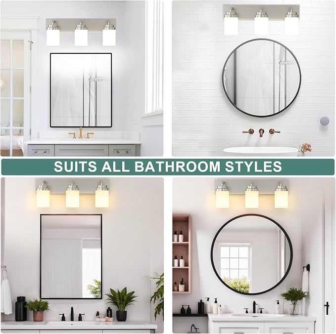 IZORRO Bathroom Vanity Light Fixture, 3-Light 22 Inch Brushed Nickel Bathroom - Image 7