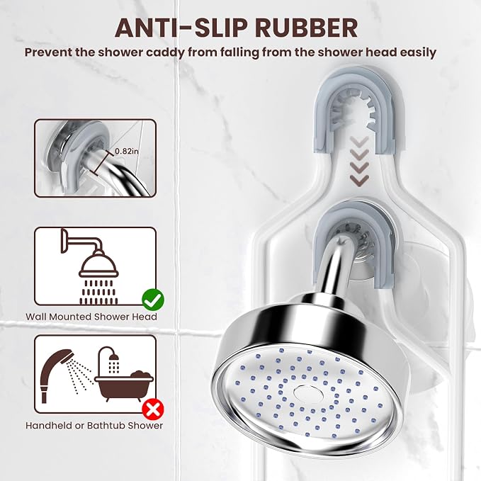 REINHARDT Shower Caddy Hanging, Rustproof Shower Caddy Anti-Swing Shower - Image 5