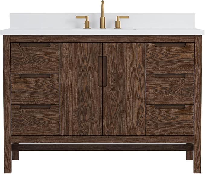 48 Inch Bathroom Vanity with Sink, Solid Wood Bathroom Cabinet with Soft - Image 3