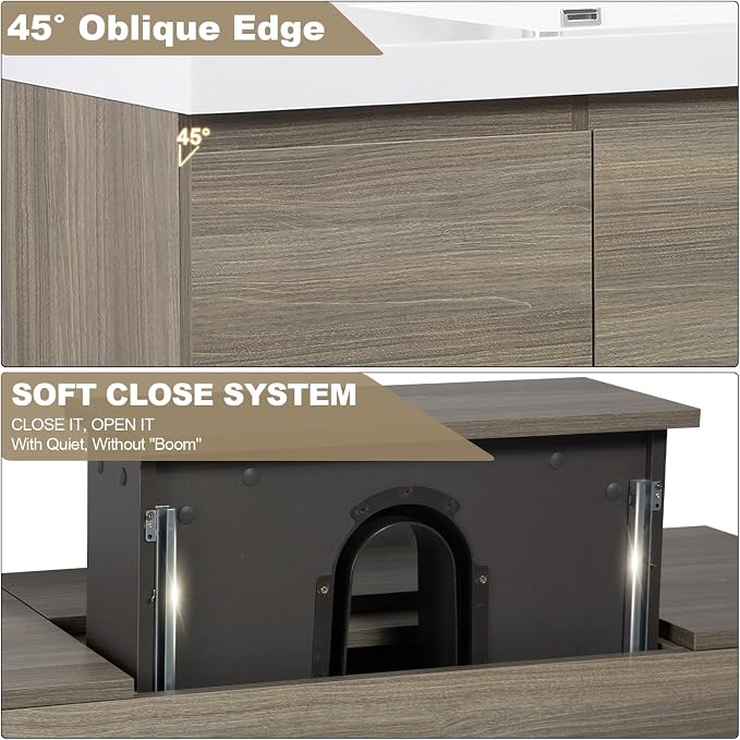 Floating Vanity Bathroom, 60 Inch Bathroom Vanity - Image 6