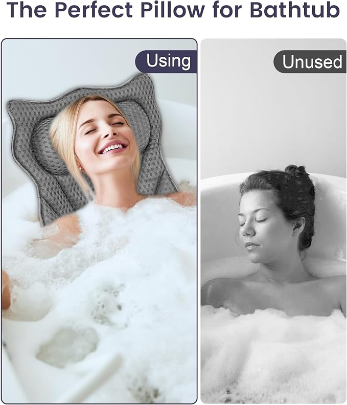 Bath Pillow, Bath Pillows for Tub Neck and Back Support, Soft 4D Air Mesh - Image 7