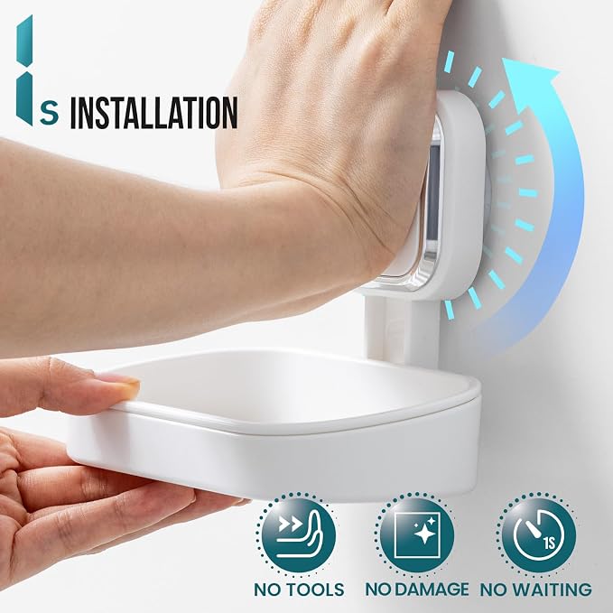 TAILI Soap Holder Saver, Bar Soap Dish Tray Suction Cup - Image 2