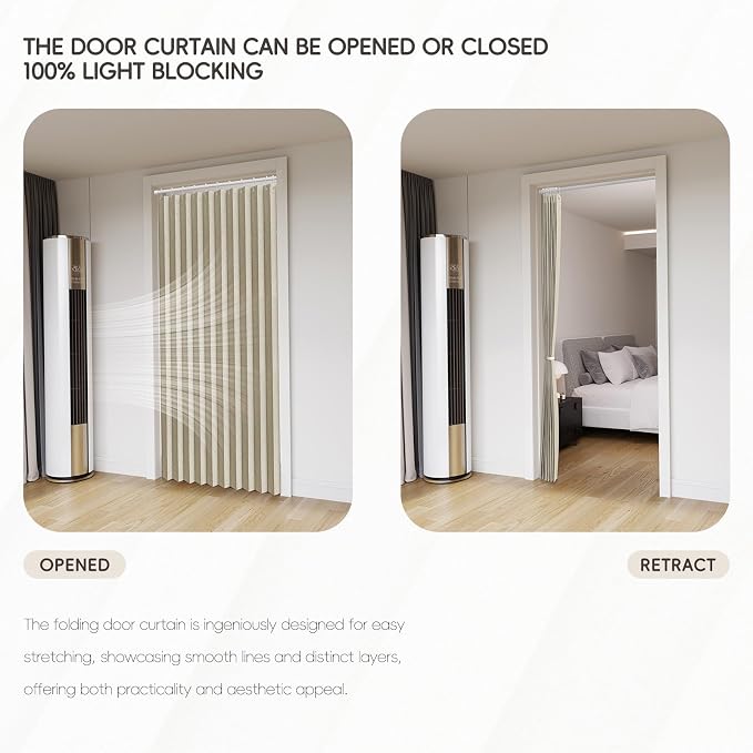 100% Blackout Fabric Folding Door Curtain - Image 5