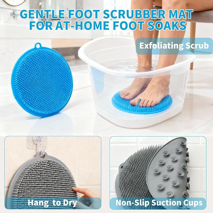 2 Pack Shower Foot Scrubber & Shower Back Scrubber Wall Mounted - Image 5