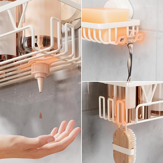 KEGII Suction Cup Shower Caddy, 2 Pack Shower Suction Shelf - Image 2