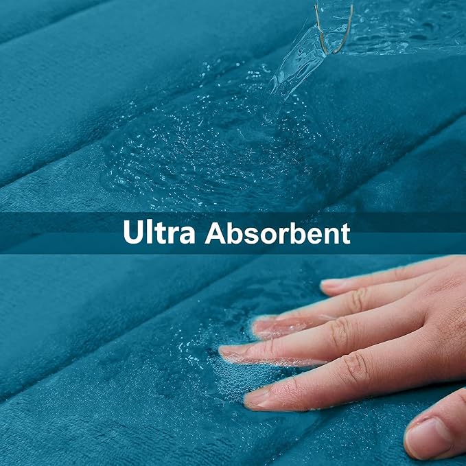 Buganda Memory Foam Bath Mat, Ultra Soft and Non-Slip Bathroom Rugs, Water - Image 4