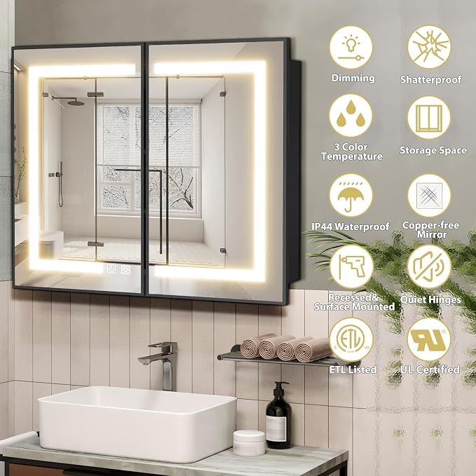 ROOMTEC Lighted Medicine Cabinet - Image 3