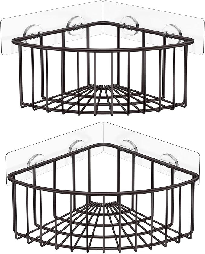 SMARTAKE 2-Pack Corner Shower Caddy Deep Basket Design, SUS304 Stainless Steel by SMARTAKE