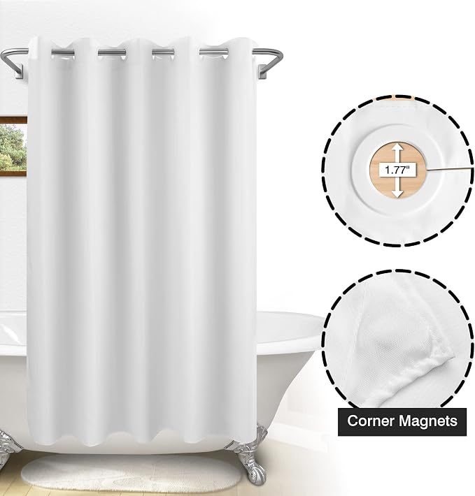 River Dream Extra Long Shower Curtain No Hooks or Liner Needed - Image 7