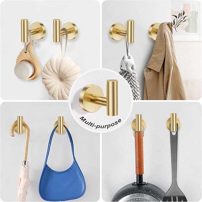 5-Piece Towel Bar Set Brushed Gold Bathroom Hardware Accessories Set Upgraded - Image 5
