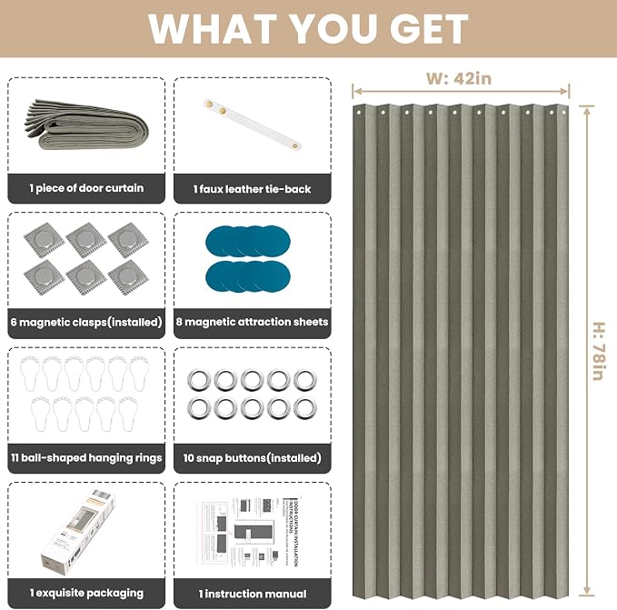 100% Blackout Fabric Folding Door Curtain - Image 3