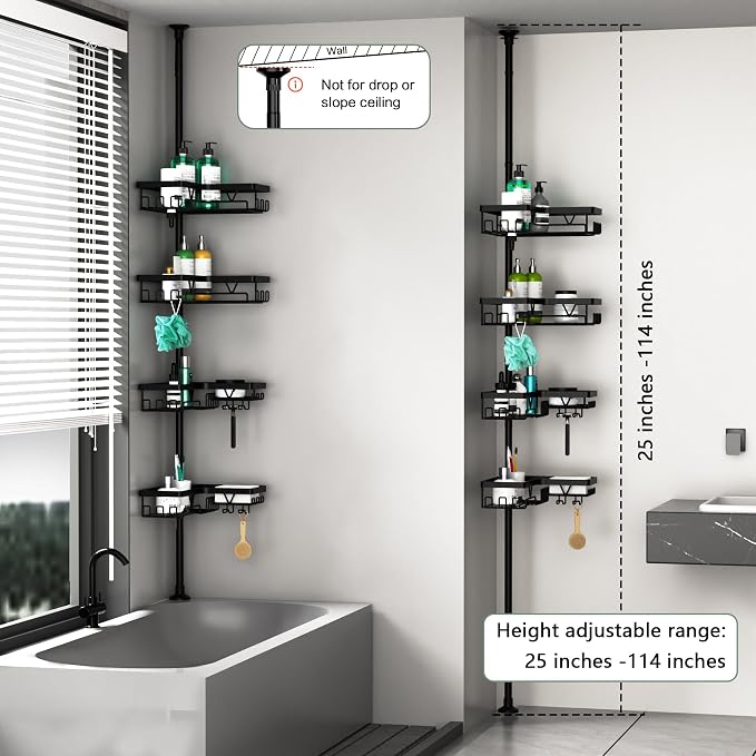 Corner Shower Caddy Tension Pole - Image 6