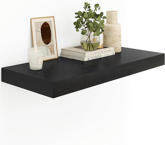 Heimlove Black Bathroom 12'' Deep Floating Shelves by Heimlove