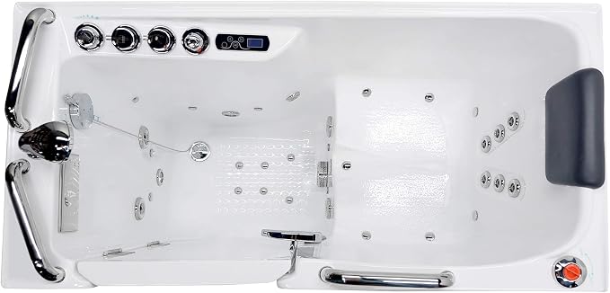 ANZZI Walk-In Whirlpool & Air Tub 27"x53" Left Drain, LED Lights, 30 Jets - Image 2