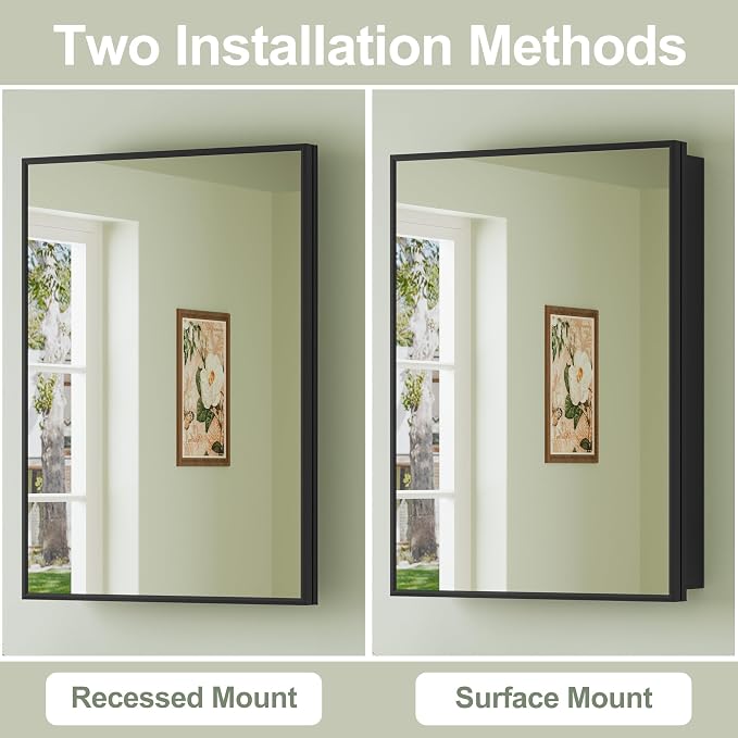 Buruis 20" x 28" Framed Medicine Cabinet - Image 4