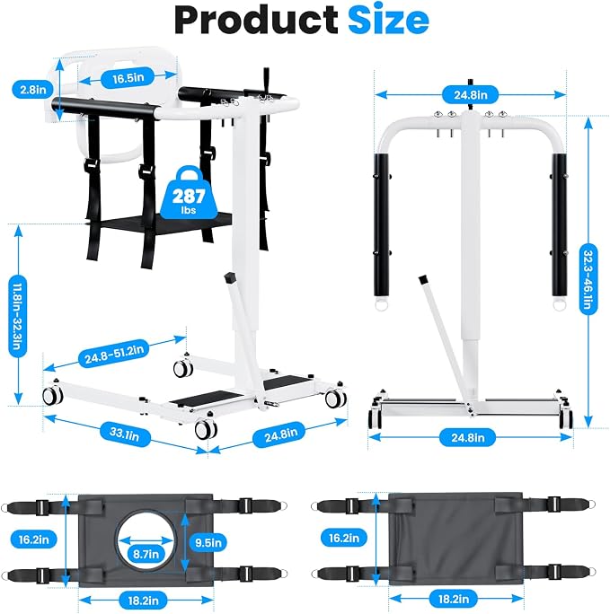 Portable Patient Lift Chair, Transfer Chair - Image 6