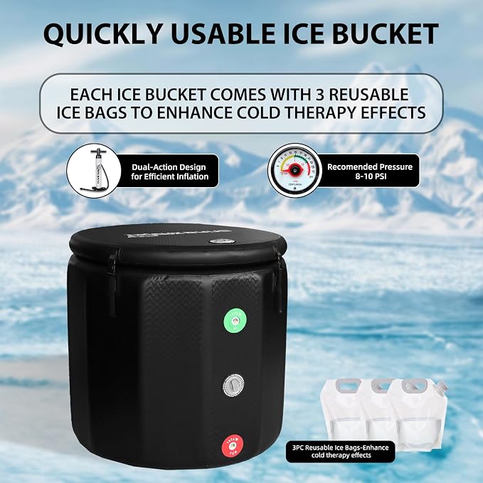 Ice Bath Tub, Inflatable Cold Plunge Tub, Water Chiller Compatible, 151.3Gallon - Image 4