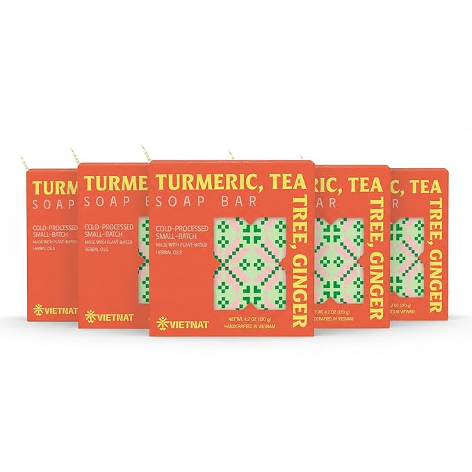 Turmeric, Tea Tree & Ginger Soap Bar – Cold Process Handmade Bar, 2-in-1 by VIETNAT