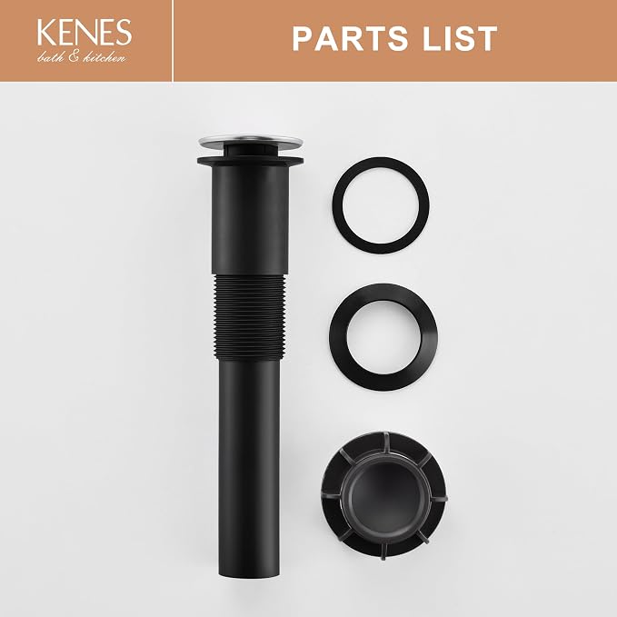 KENES Bathroom Vessel Sink Pop Up Drain Assembly Without Overflow, Chrome - Image 9