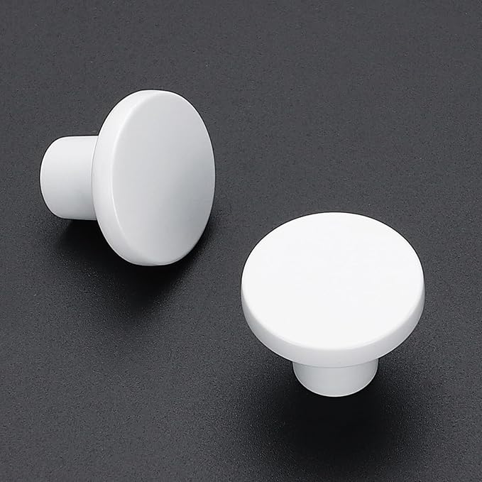 Ravinte 20 Pack Cabinet Knobs White Kitchen Cabinet Knobs Round Dresser Drawer - Image 2
