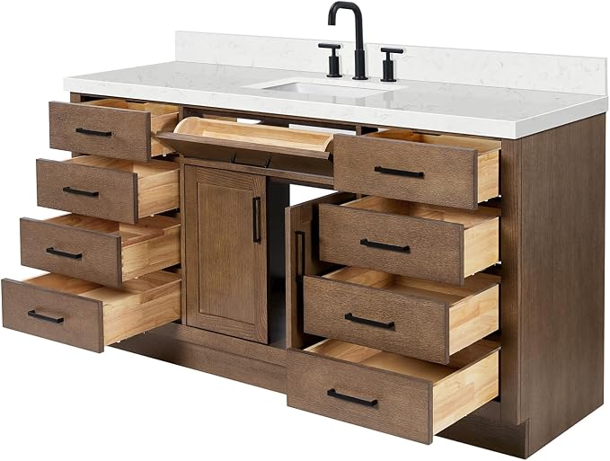 ARIEL Hepburn 66 Inch Single Rectangular Sink Bathroom Vanity - Image 6