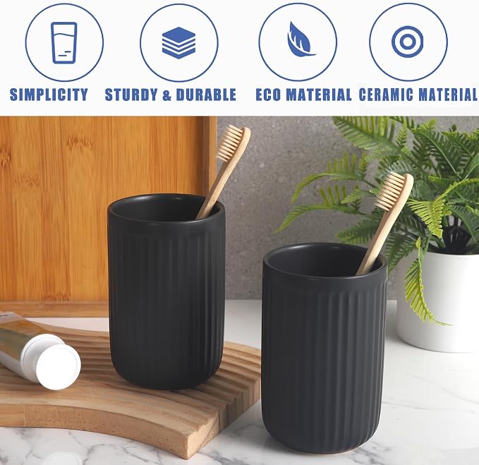 Matte Black Toothbrush Holders for Bathrooms - Image 3