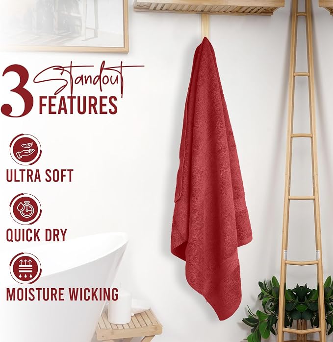 RIVERSIDE 100% Ring Spun Cotton Large Bath Towels Set of 4, 27 x 54 Inches – - Image 7