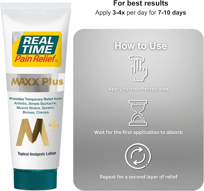 Real Time Pain Relief MAXX Plus - 7oz Tube | Intensive Formula - Image 5