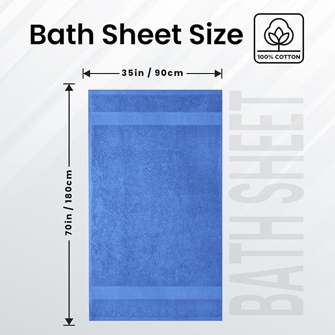 Infinitee Xclusives – Luxury Bath Sheets Towels – 1 Pack 600 GSM – 100% Ring - Image 2