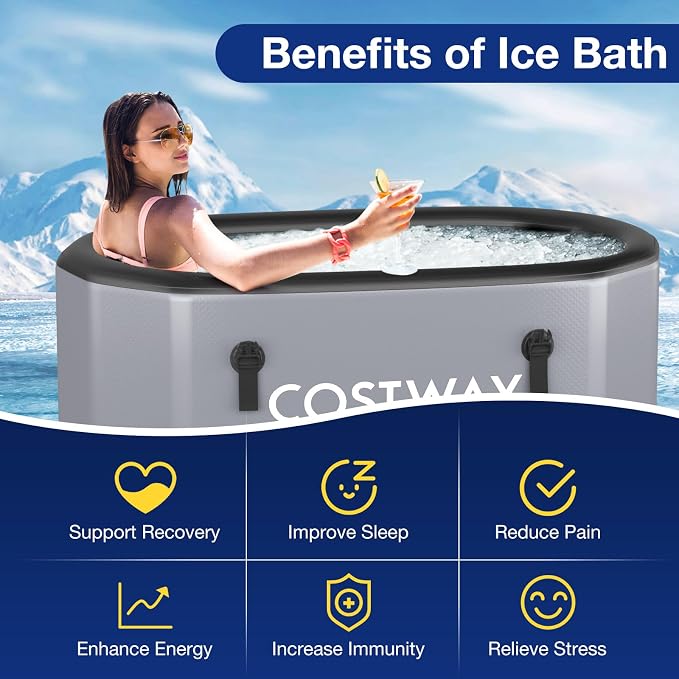 COSTWAY XL 129 Gal Oval Ice Bath Tub - Image 2