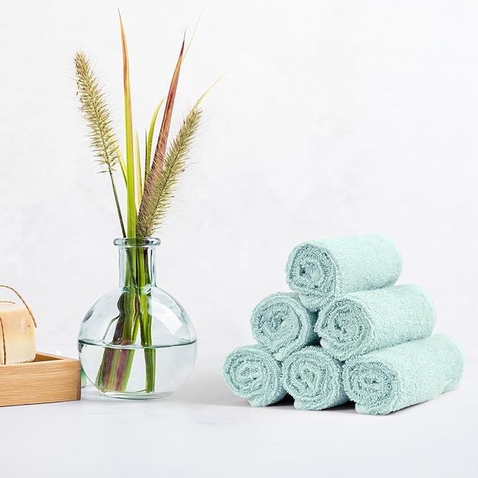 Amazon Basics face Towels for bathroom, 100% Cotton Extra Absorbent washcloth - Image 5