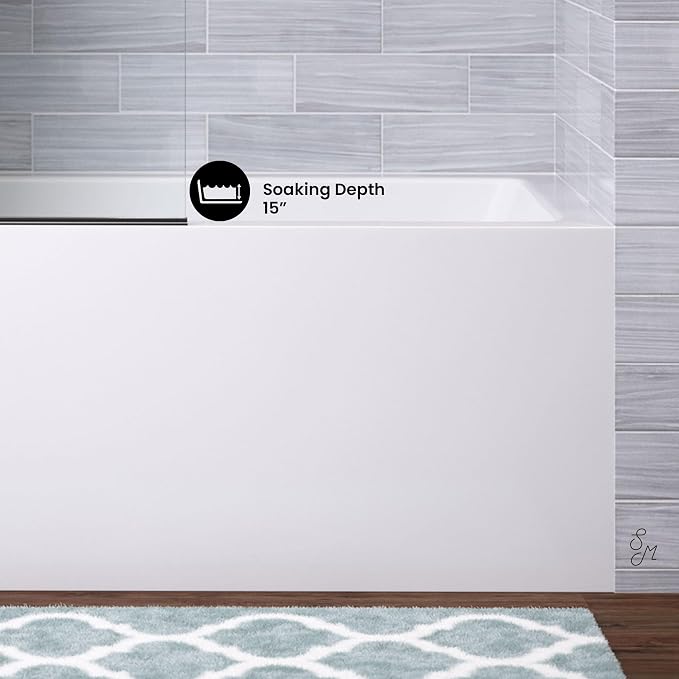Voltaire 54" X 30" Left-Hand Drain Alcove Bathtub - Image 6