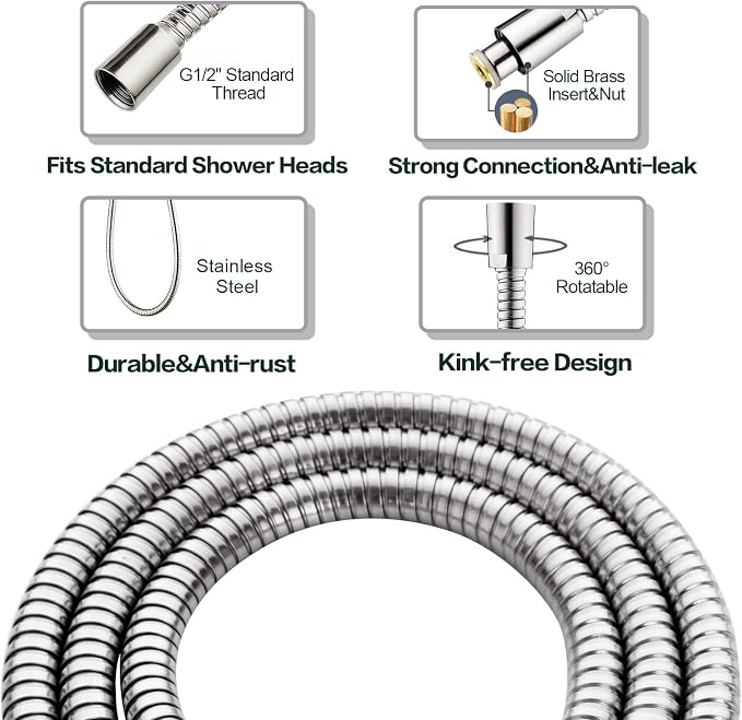 BRIGHT SHOWERS High Pressure Shower Head Combo - Image 7