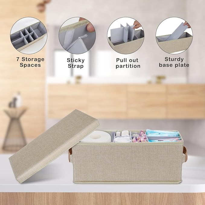 Lukeline Tampon Holder for Bathroom, Bathroom Storage Containers - Image 3
