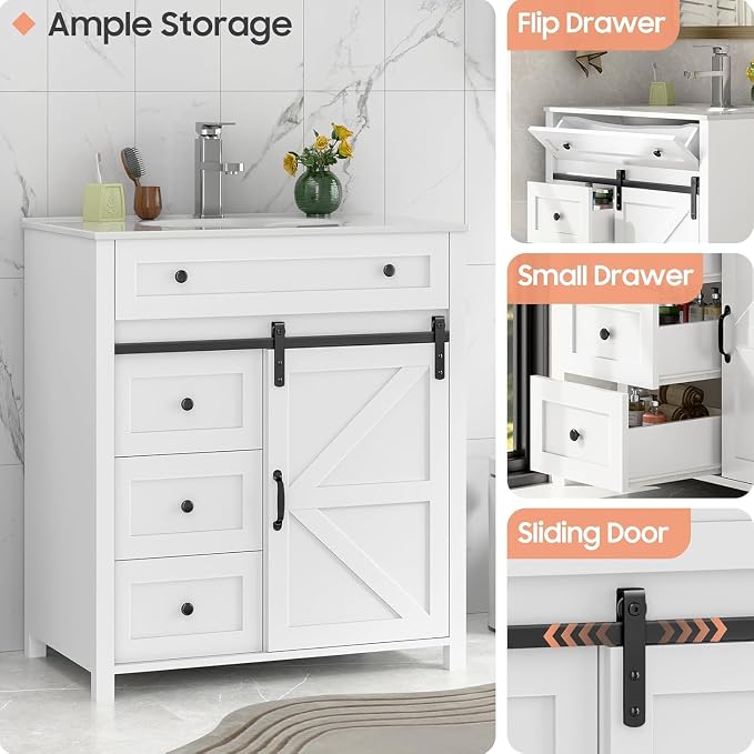 Vabches 30 Inch Bathroom Vanity - Image 5