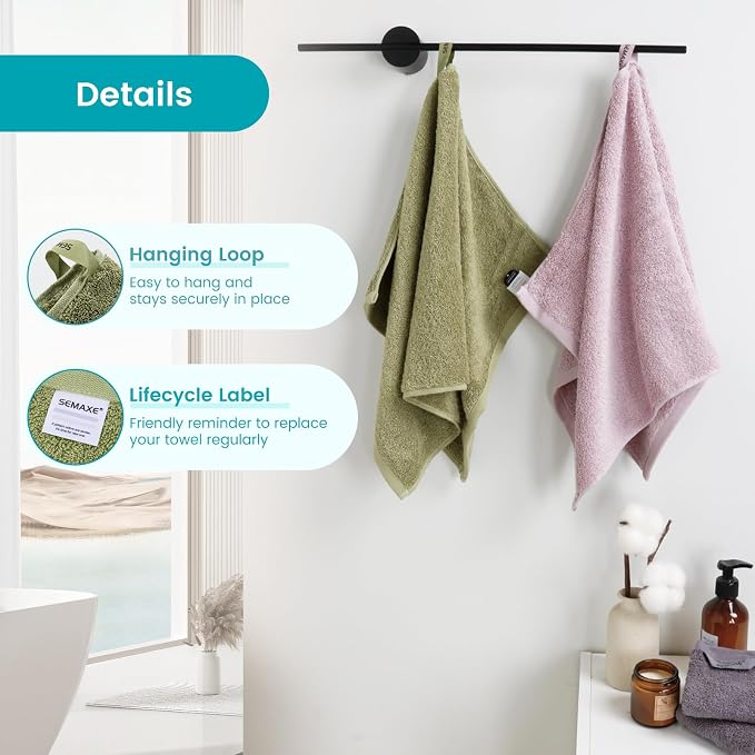 SEMAXE 12-Piece Family Bathroom Towel Set - Image 4