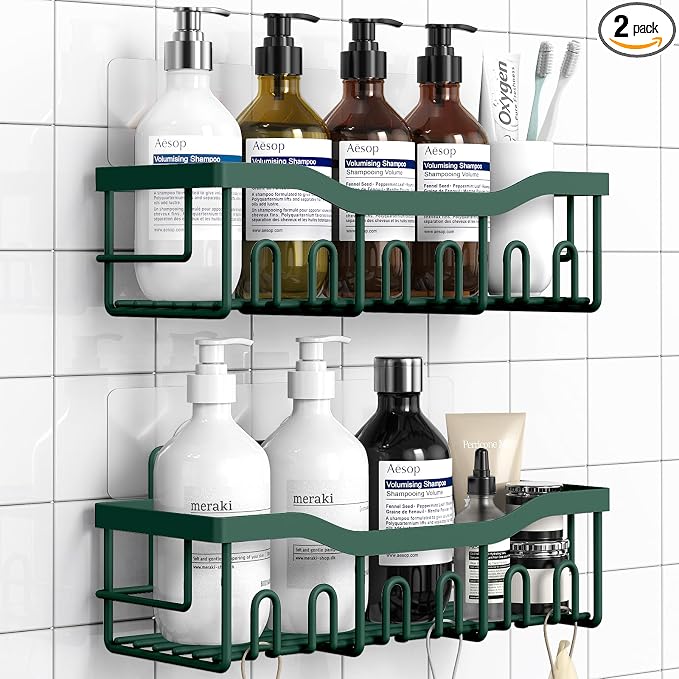 EUDELE Shower Caddy 2 Pack, Adhesive Shower Organizer by EUDELE