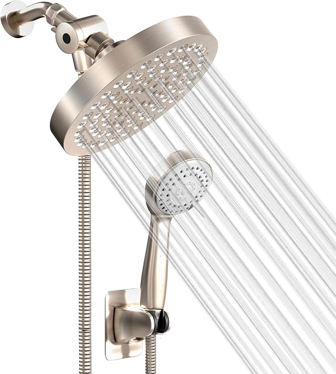 Shower Head With Handheld Combo, 6 Inch High Pressure Rainfall Showerhead With by Heatsistence