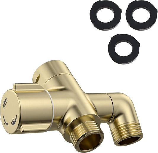 Solid Brass 3-Way Shower Arm Diverter Valve by Home
