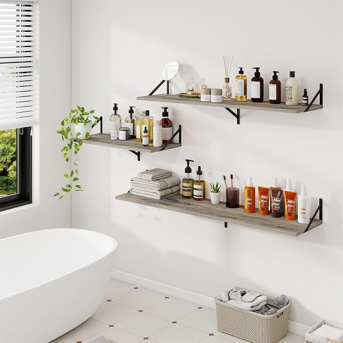 Dreamland Floating Shelves for Wall, 12 Inch Deep Floating Shelves Set of 2 - Image 2