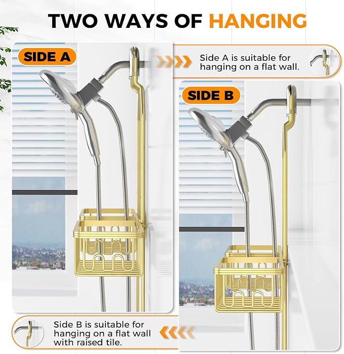 REINHARDT Aluminum Shower Caddy Hanging Adjustable Shower Caddy, Rustproof - Image 9
