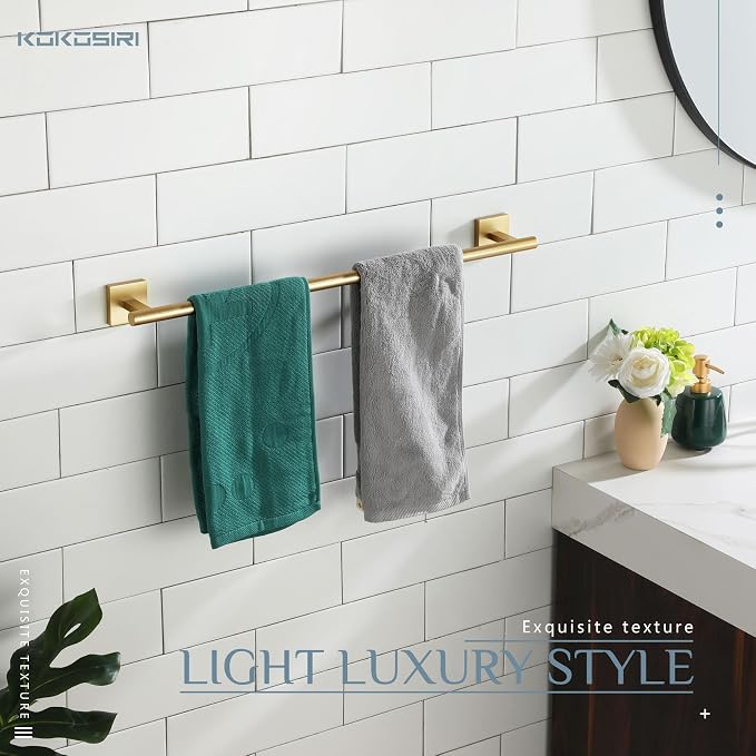 KOKOSIRI Towel Bar Bathroom Towel Holder - Image 7